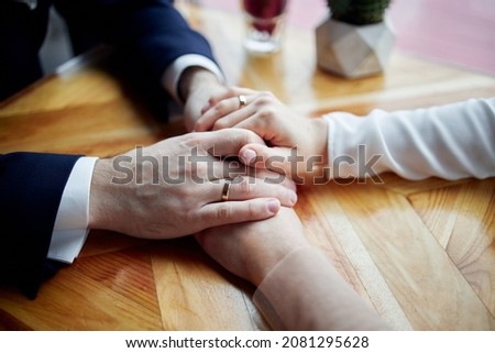 Similar – Image, Stock Photo Female doctor holding hands of patient