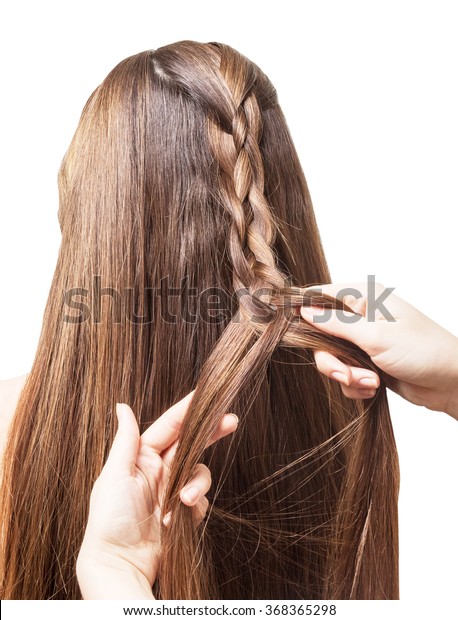 Hands Masters Weave Braid Four Parts Stock Photo Edit Now 368365298