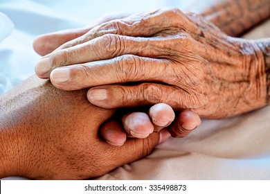 Hands Of The Old Man And A Young Man

