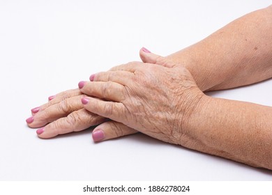 Hands Of The Old Woman Manicure