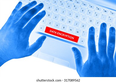 Hands on laptop with 