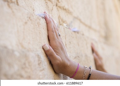 Hands on the Western Wall