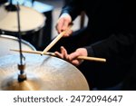 hands playing drum cymbals instrument music performance drummer rock jazz blues live event musician studio drumstick percussion rhythm 