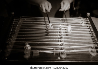 Hands Playing On A Cimbalom 