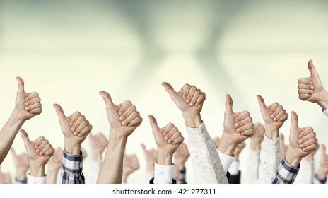 Hands rised up - Shutterstock ID 421277311