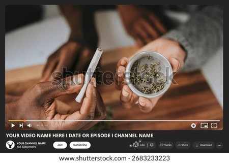 Hands rolling a joint, close-up of hands preparing cannabis. Diverse hands, cannabis, joint. Preparing cannabis, rolling joint, close-up of hands. Cannabis, jointม weed joint and container.