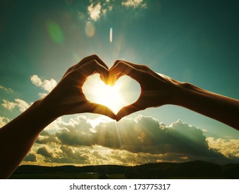 Hands In Shape Of Love Heart