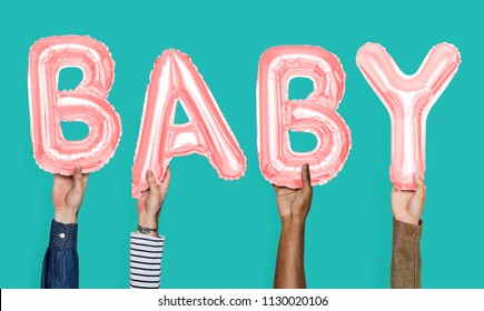 Hands Showing Baby Balloons Word Stock Photo 1171251868 | Shutterstock