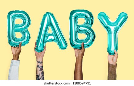 Hands Showing Baby Balloons Word Stock Photo 1188594931 | Shutterstock