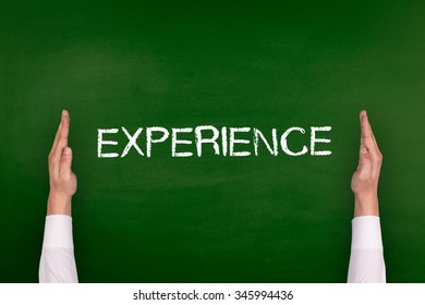 Hands Showing Experience On Blackboard Stock Photo 345994436 | Shutterstock