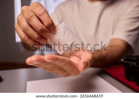 Hands Skillfully Managing Hydroponic Growing Medium with Exact Precise Careful Techniques