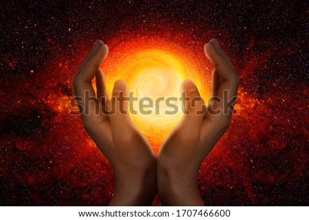 Hands in the starry universe