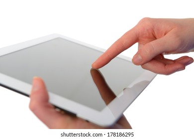 hands with tablet pc