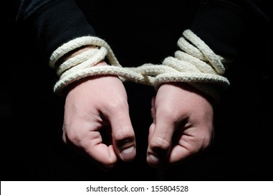 Hands Tied Up With Rope