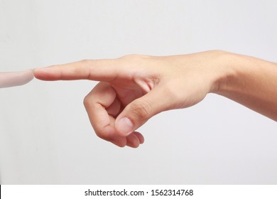 Hands touching button screen interface global connection customer networking data exchanges