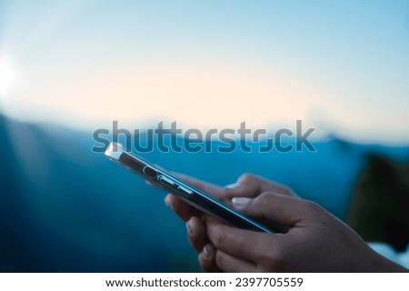 hands using smartphone in concept of social media online business or social network woman using mobile phone texting chatting on internet