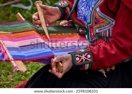 The hands of a weaver hold generations of skill, patience, and creativity, turning simple strands into works of art. Each weave is a journey, each knot a memory.  Chinchero Cusco Peru.