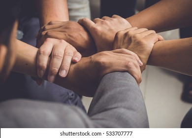 Hands were a collaboration concept of teamwork