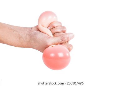 Hands Of A Woman Crushing A Stress Ball