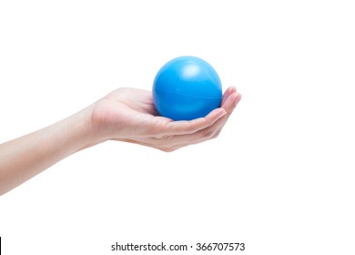 Hands Of A Woman Holding A Stress Ball 