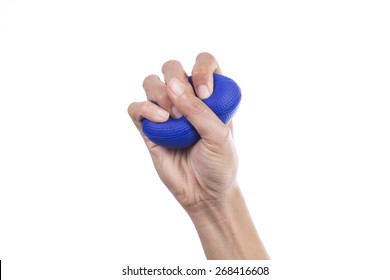 Hands Of A Woman Squeezing A Stress Ball