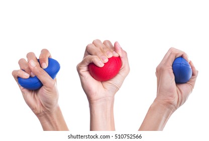 Hands Of A Woman Squeezing A Stress Ball