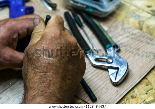 Hands work, repair,
job