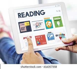 Hands working on digital device network graphic overlay