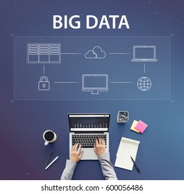 Hands working on laptop cloud network graphic overlay - Powered by Shutterstock - Get 15% off with code: PIKWIZARD15