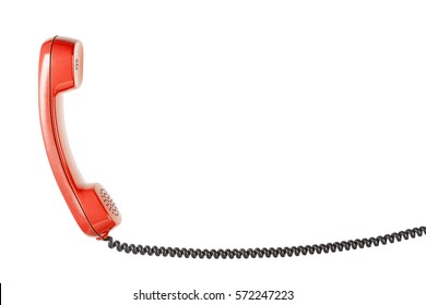 Handset From Landline Phone On The Isolated White Background