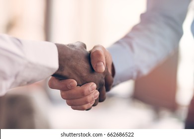 Handshake between african and a caucasian man - Shutterstock ID 662686522