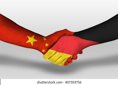 German Chinese Handshake Bilateral Talks 3d Stock Illustration ...