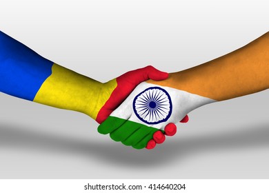 Handshake Between India Germany Flags Painted Stock Photo 414662698 ...