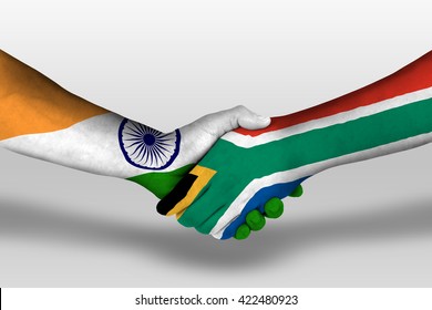 Handshake Between China India Flags Painted Stock Photo (Edit Now ...