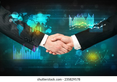 Handshake Charts Diagrams Background Stock Photo 254767813 | Shutterstock