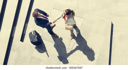 Handshake Greeting Corporate Business Travel People Concept