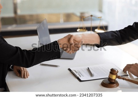 Handshake, Legal contract agreement with a lawyer.