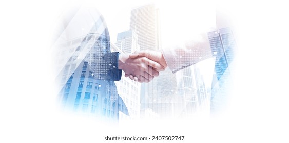 handshake with partner business or customers or client or team in businessmen look for success dealing in business finance, investment and teamwork in workplace or office, good contact in conference - Powered by Shutterstock