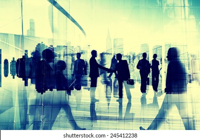 Handshake Partnership Agreement Business People Corporate City Concept