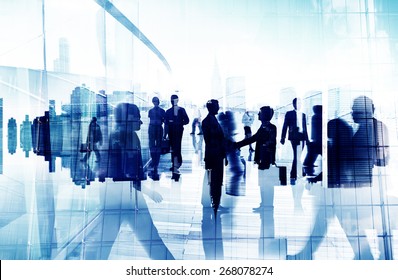 Handshake Partnership Agreement Business People Corporate City Concept