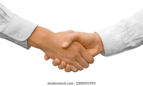 a handshake of two businessmen on a png background