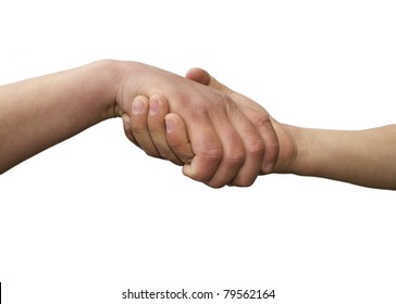 Handshake of two friendly  children - Shutterstock ID 79562164