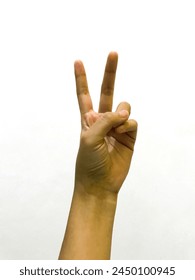Handsign isolated on a white background.