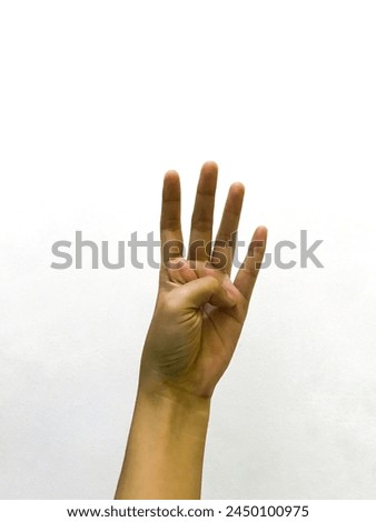 Handsign isolated on a white background.