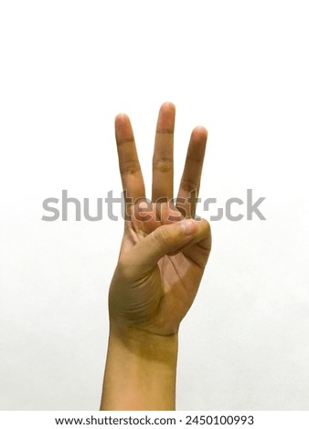 Handsign isolated on a white background.