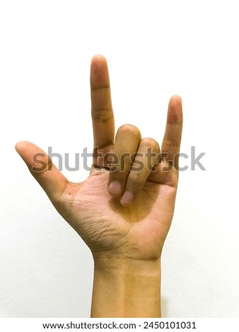 Handsign isolated on a white background.
