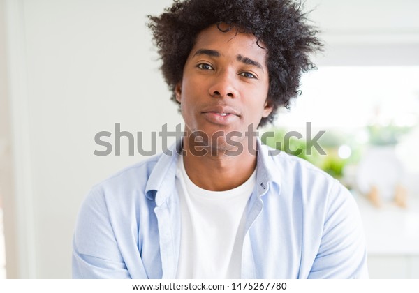 Handsome African American Man Afro Hair Stock Photo Edit Now