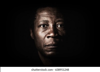 Handsome african black man studio portrait.
