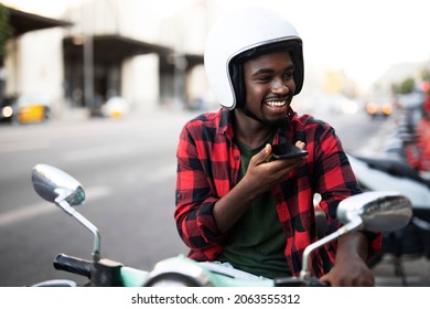 Handsome African Man Scooter City Young Stock Photo 2063555312 ...