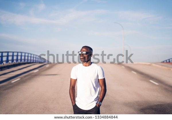 Handsome African Man White Shirt Posing Stock Photo (Edit Now) 1334884844